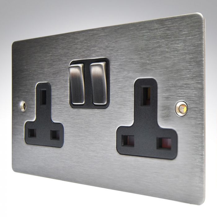 Hamilton 84SS2SS-B Stainless Steel 13a Double Socket